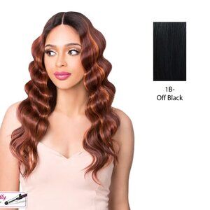 NEW Lace Front Wavy Long Wig 1B Off Black
